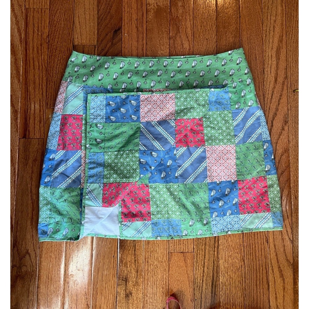 Vineyard Vines Green Patchwork Wrap Multicolor Go… - image 3